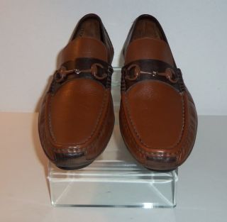 Mens Beautiful Brown Leather Horsebit Gucci Loafers Size 11D