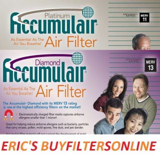 Pack Accumulair Merv 11 13 Home House Pleated Air Filters 4 Allergy