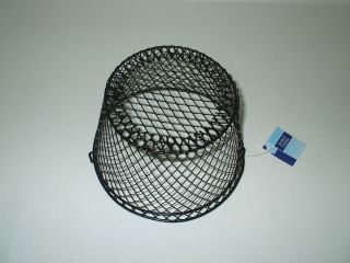 Round Metal Mesh Basket Black with Handle Egg 4 3 4 Deep Steel