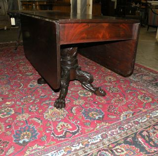 Drop Sides Hairy Paw Feet Federal Style 1800s Table Meeks