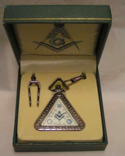 Masonic Pocket Watch w Chain New with Masonic Symbols