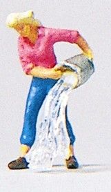 PRZ28049 Woman w Bucket Cleaning House HO Preiser Model