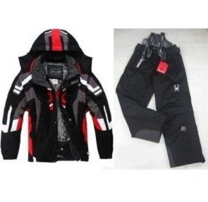 Black Mens Ski Suit Jacket Coat Pants Snowboard Clothing M XXL EMS