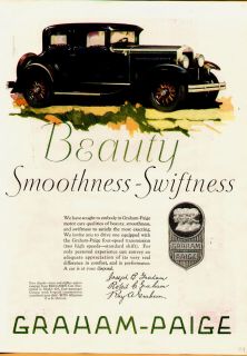 1929 Graham Paige Model 619 4 Passenger Coupe Auto Print Ad Original