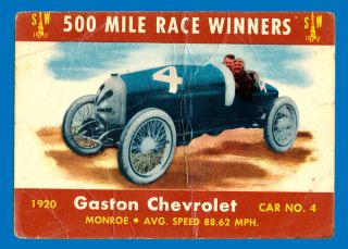 1954 Stark Wetzel Indy 500 Race Winners Card