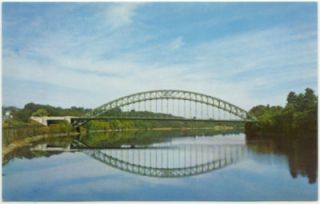 Tyngsboro Bridge Over Merrimack River MA Postcard