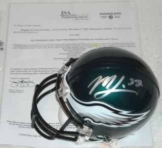 JSA LOA Michael Lewis Autographed Signed Philadelphia Eagles Mini