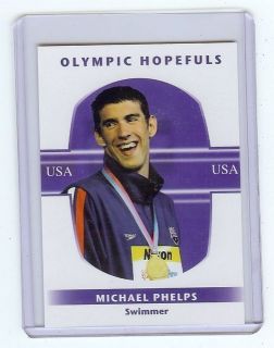 MICHAEL PHELPS 2008 USA OLYMPIC HOPEFULS SWIM CARD! 18 OLYMPIC GOLD
