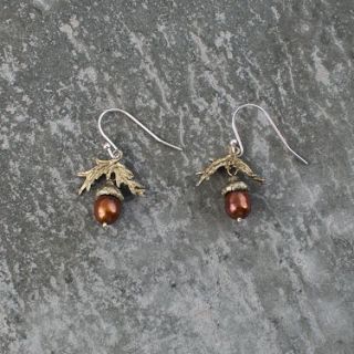 Acorn Pearl Earrings by Michael Michaud Jewelry