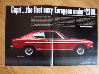 1970 Mercury Capri Ad Sexy European Under $2300