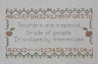 Teachers Poem VERY VINTAGE Cross Stitch Pattern Photo Incorrect 1982