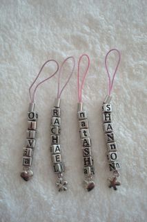 Personalised Mobile Phone Charms Selected Names K R