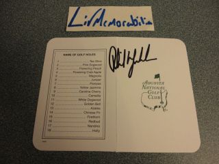 PHIL MICKELSON SIGNED AUTOGRAPH MASTERS AUGUSTA SCORE CARD GOLF LEGEND