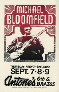 Michael Bloomfield Austin Antones 1978 Original Concert Poster RARE