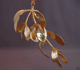 Real Mistletoe Preserved Dipped in 24KT Gold