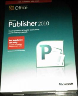 Microsoft Publisher 2010 Brand New SEALED in Stock