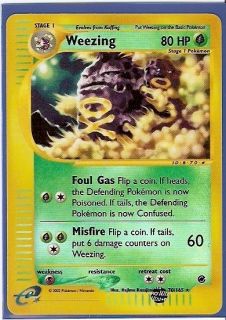 Pokemon Expedition Weezing RARE Reverse Holographic Card 70