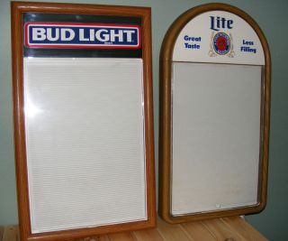 Bud Light Beer, Mirror, Sign Board, Miller Lite, Letter, Message, Menu