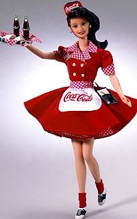 Coca Cola Brunette Waitress 1999 Barbie Doll