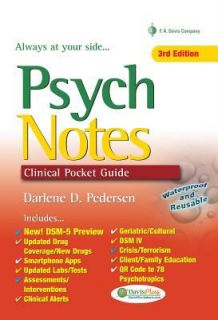 Psych Notes by Darlene Pedersen 2011, Paperback, Revised