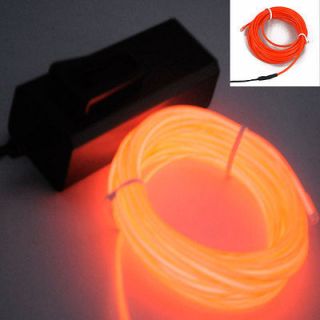 3M 10ft Orange 2.3mm diameter Tron Neon Glow Rope EL Wire Light + 3V