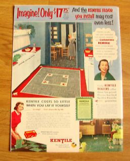 1951 Kentile Asphalt Tile Ad Kitchen Floor Coverings
