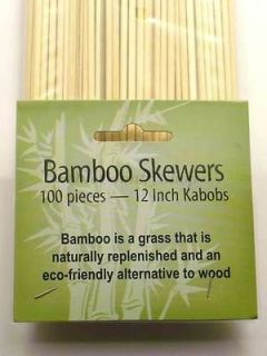 100 BAMBOO Skewers 12 INCH wood sticks BBQ shish kabob