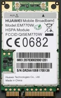 HuaWei EM770W 3G 7.2Mbps WWAN WCDMA HSDPA Mini PCI E Card Module