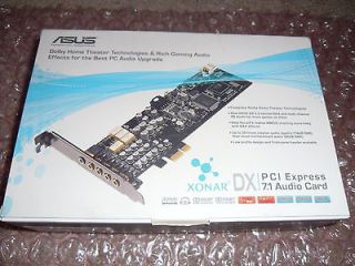 NEW ASUS XONAR DX 7.1 Audio Card PCI e w/full accessories( low profile