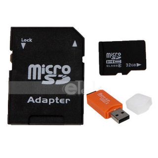 New 32GB Micro SD SDHC TF Flash Memory Card 32G + SD Adapter + Reader