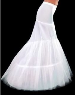 New White 2 hoop Tulle Wedding Mermaid Underskirt Bridal Petticoats