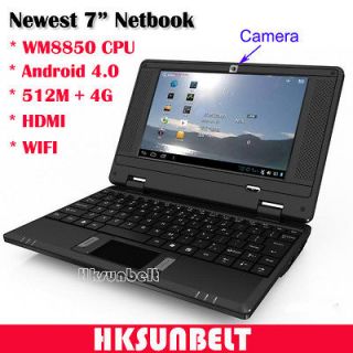 Mini Netbook Notebook VIA WM8850 WiFi 512M 4GB HDMI Camera Black