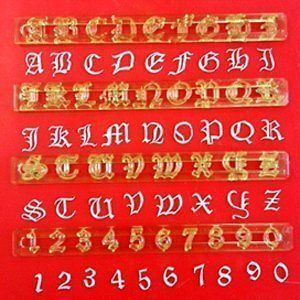 FMM Old English Alphabet & Number Tappits Cutters for Sugarcraft