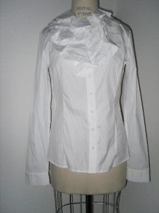 NWT Antonio Berardi $870 cotton ruffle blouse  46 L 12