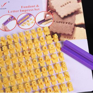 Letter Impress DIY Mould Mold Stamp Tools Set Biscuit Cake Fondant