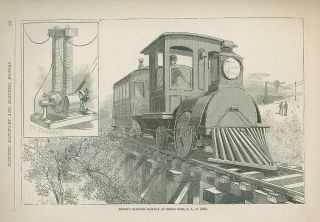1889 Print Edisons Electric Railway at Menlo Park New Jersey