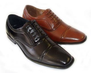 NEW * DELLI ALDO * MENS LEATHER LACE UP OXFORDS WING TIP DRESS SHOES