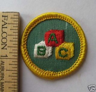 Girl Scout Cadette CHILD CARE BADGE ABC Stacking Blocks Toys Patch