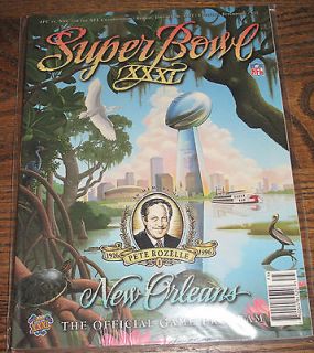 1997 Super Bowl XXXI Football Program,New England Patriots vs. Green