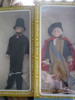 Effanbee PRESIDENTS DOLLS GEORGE WASHINGTON & ABE LINCOLN IN BOXES