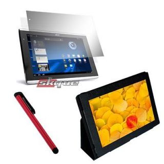 Leather Case Cover Stand LCD Film For Acer Iconia Tab A500 16 32GB New