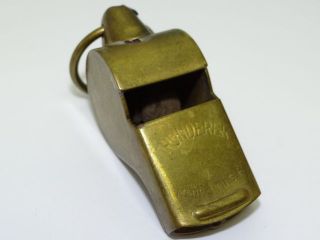 Vintage Used Old Thunderer Made in USA Metal Brass Lifeguard Whistle