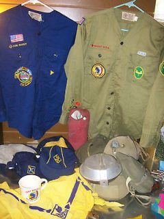 Vintage Cub Scout Lot   shirts, scarves, mug, canteens, mess kits