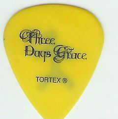 Three Days Grace Barry Stock Guitar Pick One X Tour 2007