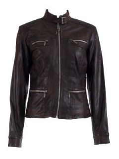 Aviatrix Ladies Fully Leather Jacket Brown # Monika 2