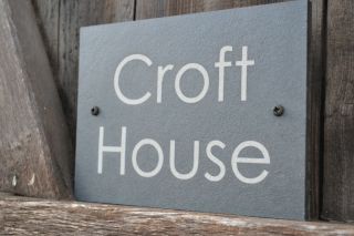 Engraved WELSH Slate House Sign Plaque Na me Number ANY SIZE ONLY £15