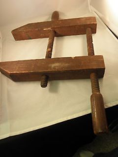 Antique Vise Clamp Carpentry Woodworking All Wood 14 x 12 Prmative