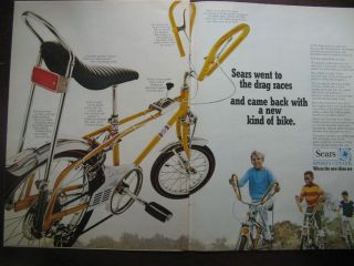 1968  Screamer Drag Bike Banana Seat Shifter 20+16 Original Ad 8