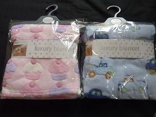 BABY BLANKET/WRAP LOVELY AND SOFTCUPCAKES OR CAR DESIGN75cm. x