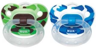 NUK Silicone Orthodontic Pacifiers Camouflage Design 2 Per Pack